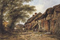 William Pitt Old Cottages at Stoborough,Dorset (mk37) china oil painting image